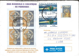 J) 1934 ROMANIA, WORLD DAY OF RESEARCH, FEBRUARY 22, AIRMAIL, CIRCULATED COVER, FROM ROMANIA TO CARIBE - Covers & Documents