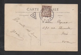 DF / SUR CARTE POSTALE TIMBRE-TAXE N° 29 + CACHET T / OBL. PARIS XV R. BLOMET - 1859-1959 Covers & Documents