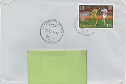 Romania 2016, Cluj-Napoca. Football  European Championship Stamp On Cover To UK - Lettres & Documents