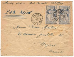 Cote D'Ivoire Lettre Abidjan 25 JANV 1942 Ivory Coast Cover Caillé Explorateur Carte Map - Lettres & Documents