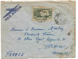 Cote D'Ivoire Lettre Avion Abidjan 12 Août 1941 Ivory Coast Airmail Cover Seul Sur Lettre - Lettres & Documents