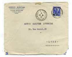 Cad PAQUEBOT Marseille Saint Charles / Lettre De TUNIS Pour LYON / 10 Juin 1936 - Schiffspost