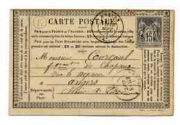 Carte Précurseur CPO :  T17 ANGERS + Boite Rurale E Identifiée De LE CHAMPS  / Dept 47 Maine Et Loire  / 1877 - 1877-1920: Semi Modern Period