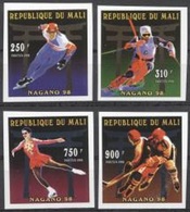 Mali 1996, Winter Olympic Games In Nagano, Skating, Sking, Hockey On Ice, 4val In BF IMPERFORATED - Hiver 1998: Nagano