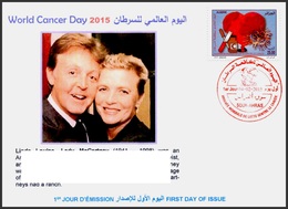 ALGERIA - 2015 - FDC - World Cancer Day Weltkrebs Tag Cancro Kanker Heart McCartney Ping Breast Beatles - Singers