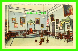 ALEXANDRIA, VA -  INTERIOR LAEXANDRIA WASHINGTON MASONIC LODGE No 22 - CAPSCO PRODUCT - - Alexandria