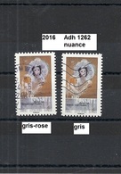 Variété Adhésif De 2016 Oblitéré Y&T N° Adh 1262 Rose & Gris - Gebraucht