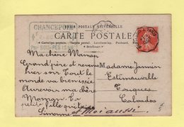 Type Semeuse - Convoyeur Montargis A Paris - Chancepoin Seine Et Marne - 1910 - Poste Ferroviaire