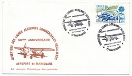 Enveloppe Illustrée - Cachet Temporaire MARIGNANE 13.9.1979 - Ouverture Des Lignes Aérienne Régulières - 1960-.... Cartas & Documentos