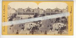 PHOTO STEREO Circa 1850 1860 PARIS GARE DE STRASBOURG (GARE DE L'EST) /FREE SHIPPING REGISTERED - Photos Stéréoscopiques