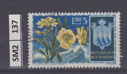 SAN MARINO  1953	Fiori L. 3 Nuovo - Usati