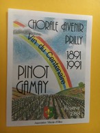 8749 -Chorale Avenir Prilly 1891-1991 Suisse Pinot Gamay 1988 - Musik