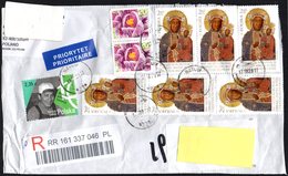 POLAND 2017 - REGISTERED - FRONT OF COVER - CYCLING / 300th CORONATION IMAGE OUR LADY OF CZESTOCHOWA / FLOWERS - Cartas & Documentos