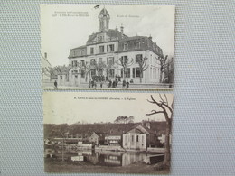 Isle Sur Le Doubs . 2 Cartes . Ecole De Garcons Et L Eglise - Isle Sur Le Doubs