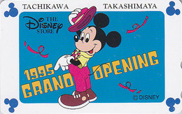 Télécarte NEUVE Japon / 110-164590 - DISNEY STORE GO TACHIKAWA 1995 - MICKEY - Japan MINT Phonecard / 4000 Ex - Disney
