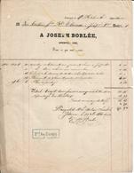 Facture 1863 Les Héritiers J B Etienne Jodoigne Souveraine Vers A JOSEPH BORLEE Arpenteur-Juré,pr Acquit Notaire Charlot - ... - 1799
