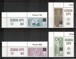 Malta / Malte 1974 Satz Mit Zierfeld/set EUROPA ** - 1974