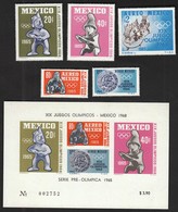 Mexico 1965 / Olympic Games Mexico City 1968 / Art / Mi 1192-1196 + Bl 3 / MNH - Summer 1968: Mexico City