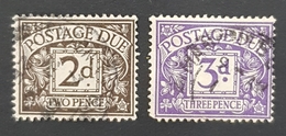 Postage Due, GB, Great Britain, Used, Three Pence, Two Pence - Portomarken