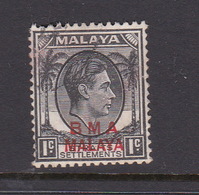 Malaya B.M.A  SG 1 1945 British Military Administration,1c Black,used - Malaya (British Military Administration)