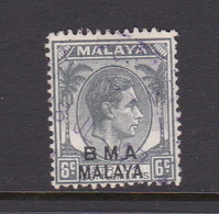 Malaya B.M.A  SG 6 1945 British Military Administration,6c Grey,used - Malaya (British Military Administration)