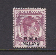 Malaya B.M.A  SG 8 1945 British Military Administration,10 Purple,used - Malaya (British Military Administration)