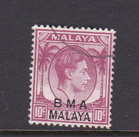 Malaya B.M.A  SG 8c 1945 British Military Administration,10 Magenta,used - Malaya (British Military Administration)