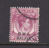 Malaya B.M.A  SG 8c 1945 British Military Administration,10 Magenta,used - Malaya (British Military Administration)