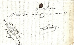 An 10 - TERR. CONQUIS ( Le Mont-Blanc )- Lettre Du Sous-Préfet De MOUTIERS ( SUPERBE Franchise ) - 1792-1815: Dipartimenti Conquistati