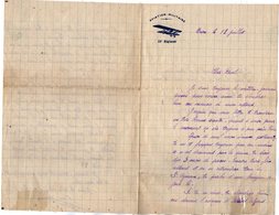 VP12.813 - MILITARIA - Aviation Militaire - Lettre Illustrée - 35 ème Régiment D'Aviation à BRON ( LYON ) - Documents