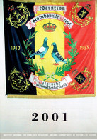 Pigeons Duiven Fédération Colombophile Belge Belgische Duivenliefhebbersbond Calendrier 2001 - Groot Formaat: 2001-...