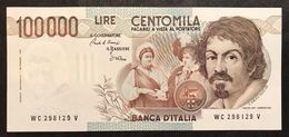 100000 Lire Caravaggio I° Tipo Serie C 1986 Sup/fds Lotto.2252 - 10000 Liras