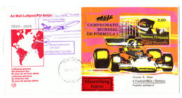 Brazil 40 YEARS OF SERVICE STUTTGART-NATAL-RIO LUFTHANSA LH 507 FFC 1974 - Poste Aérienne (Compagnies Privées)