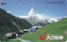 Télécarte Japon / 290-8296 - SUISSE Montagne MATTERHORN - Mountain  Japan Phonecard Switzerland Schweiz - Site 171 - Mountains