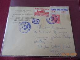 Lettre A Destination De Tunis De 1949 En Recommande Avec AR - Brieven En Documenten