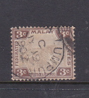 Malaysia-Federated Malay States, SG 16a 3c Grey And Brown,used - Malaya (British Military Administration)