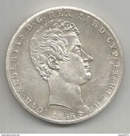 Italia, Regno Di Sardegna, Carlo Alberto, Scudo Ag., 5 Lire 1835Ge. Riconio, Restrike. - Sonstige & Ohne Zuordnung