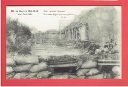 BEUVRAIGNES GUERRE 1914 1918 BARRICADE CARTE EN TRES BON ETAT - Beuvraignes