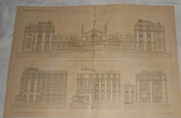 Plan De La Maison De Retraite Galignani Frères à Neuilly Sur Seine M. M. Delaage Et Véra, Architectes.1891. - Travaux Publics