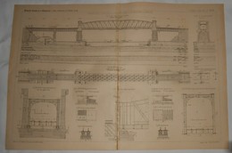 Plan Du Viaduc De L'Oise Sur La Nouvelle Ligne D'Argenteuil à Mantes.1891. - Travaux Publics