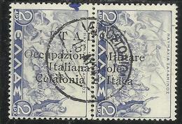 CEFALONIA E ITACA 1941 MITOLOGICA DRACME 2 + 2d USATO USED OBLITERE' - Cefalonia & Itaca