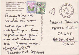 1978 - Carte Taxée à 1,20 F De Jard-sur-mer - Camping Les écureuils - 1859-1959 Storia Postale