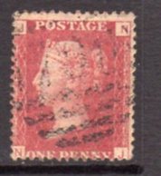 Great Britain GB QV 1858-79 1d Plate 110, Corner Letters NJ, Used, SG 43-4 - Gebruikt