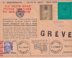 FRANCE - LETTRE GREVE SAUMUR 1953 - Altri & Non Classificati