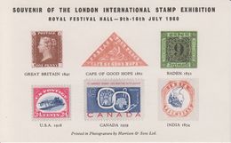 Great Britain 1960 London Stamp Exhibition Souvenir Sheet ** Mnh (40191) - Ensayos, Pruebas & Reimpresiones