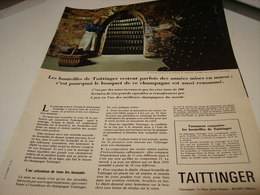 Delcampe - ANCIENNE PUBLICITE LE CHAMPAGNE TAITTINGER 1965 - Alcools