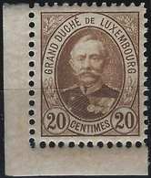 LUXEMBOURG  N°61 A**, Coin De Feuille Variété Brun Foncé, Superbe - 1891 Adolphe Front Side