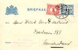 Bk 94 BII Getand Met Bijfrankering Van Zeist 2 Naar Amsterdam - Material Postal