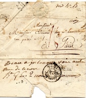 Lettre De Paris Pour Paris 1824, Pour 1 Rue Pavée, Mention "...noms Inconnus" - 1801-1848: Precursores XIX