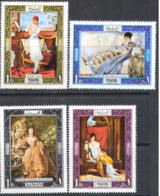 MANAMA Tableaux, IMPRESSIONNISTES, Painting Serie 4 Valeurs Complete ** MNH RENOIR, MONET, BOUCHER, PASCAL - Impressionismus